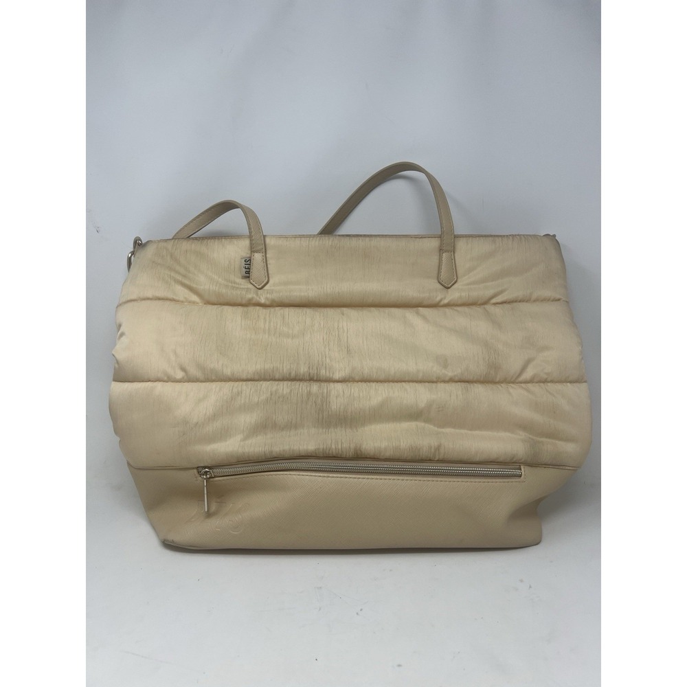BEIS The Weekender Travel Bag Beige/Vanilla Zip Canvas‎ Adjustable Puffer